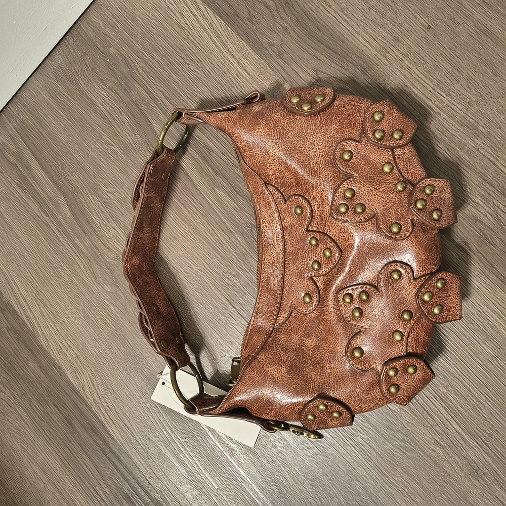 Brown Studded Women's Bag - Picture 4 of 8